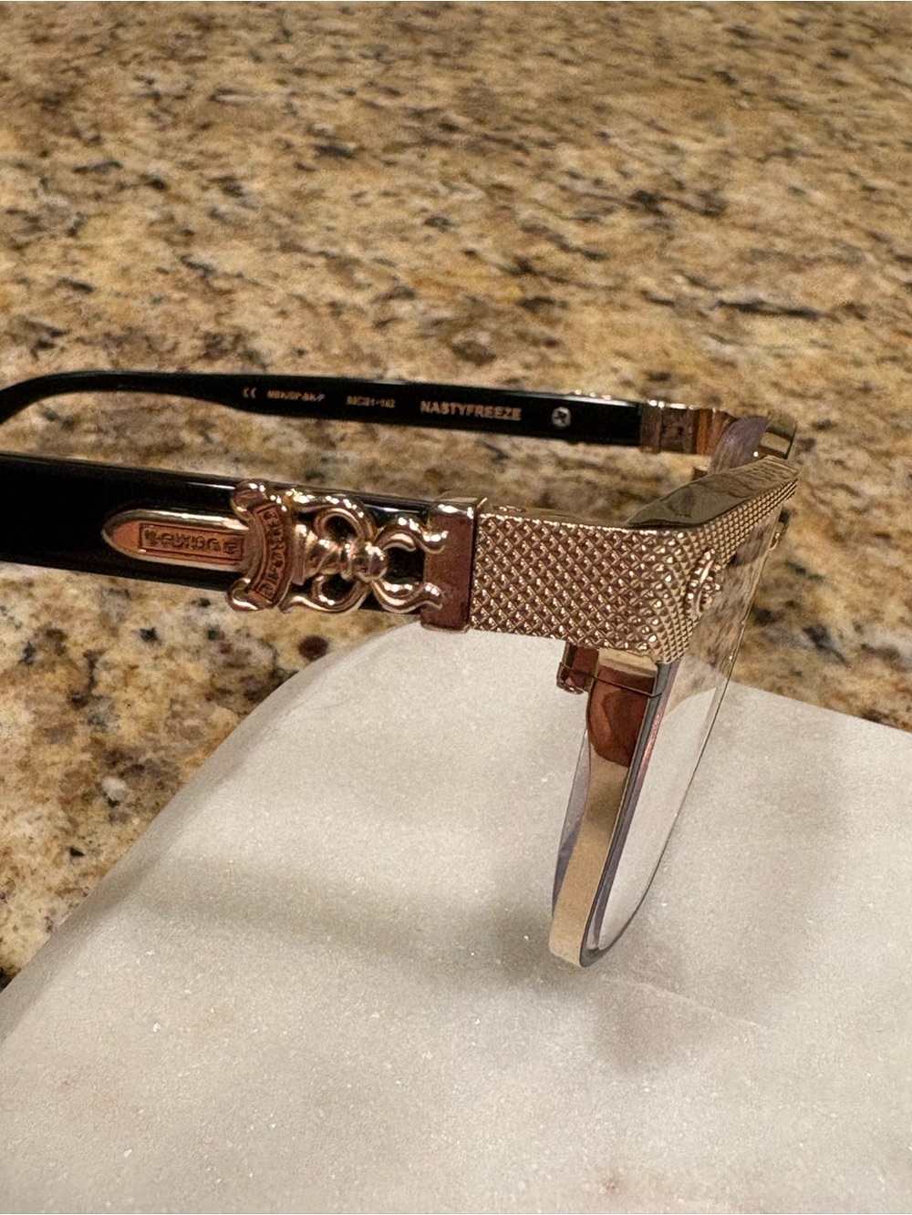 Chrome Hearts NASTYFREEZE 53-21-142 Black with Gold Hardware-made in Japan